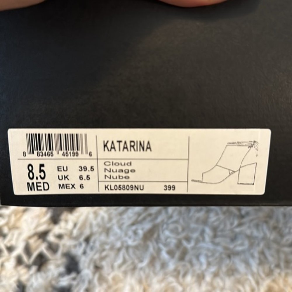 New Kenneth Cole New York Katarina Nubuck Taupe Grey Leather Open-Toe Bootie - Picture 12 of 12